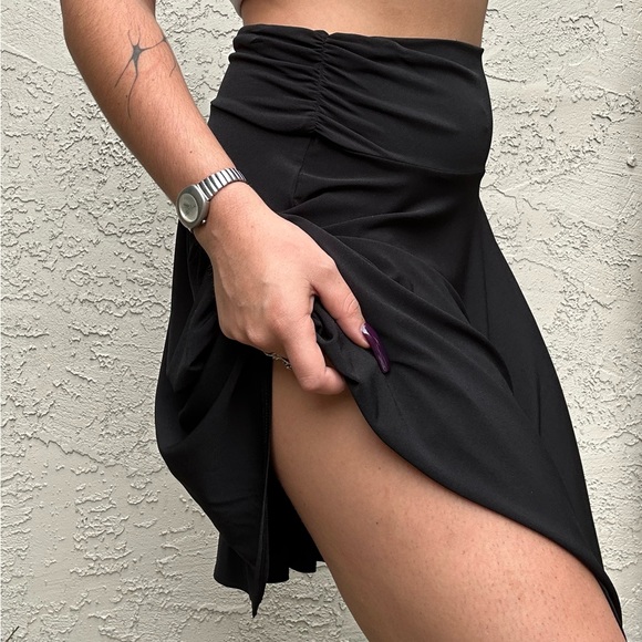 Vintage Y2k Black Ruched Midi Fairy Skirt - Picture 10 of 10